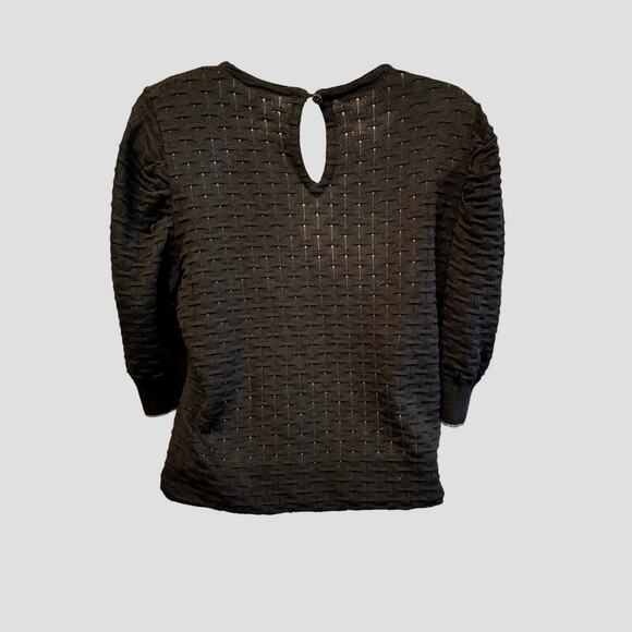 Erotokritos Phiphie Textured Sweater 3 Black Open Knit Cotton Blend Whimsygoth - Picture 4 of 7